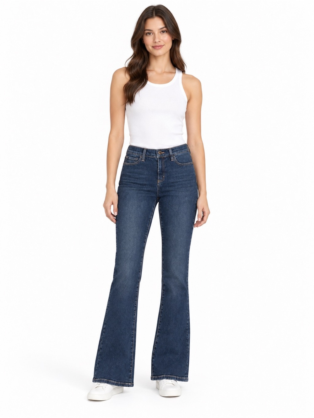 Express Women's Dark Blue Flare Jeans